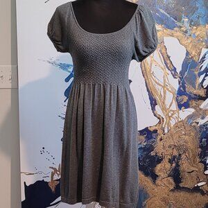 Rampage Light Grey Size Large Cap Sleeve Sweater Mini Dress